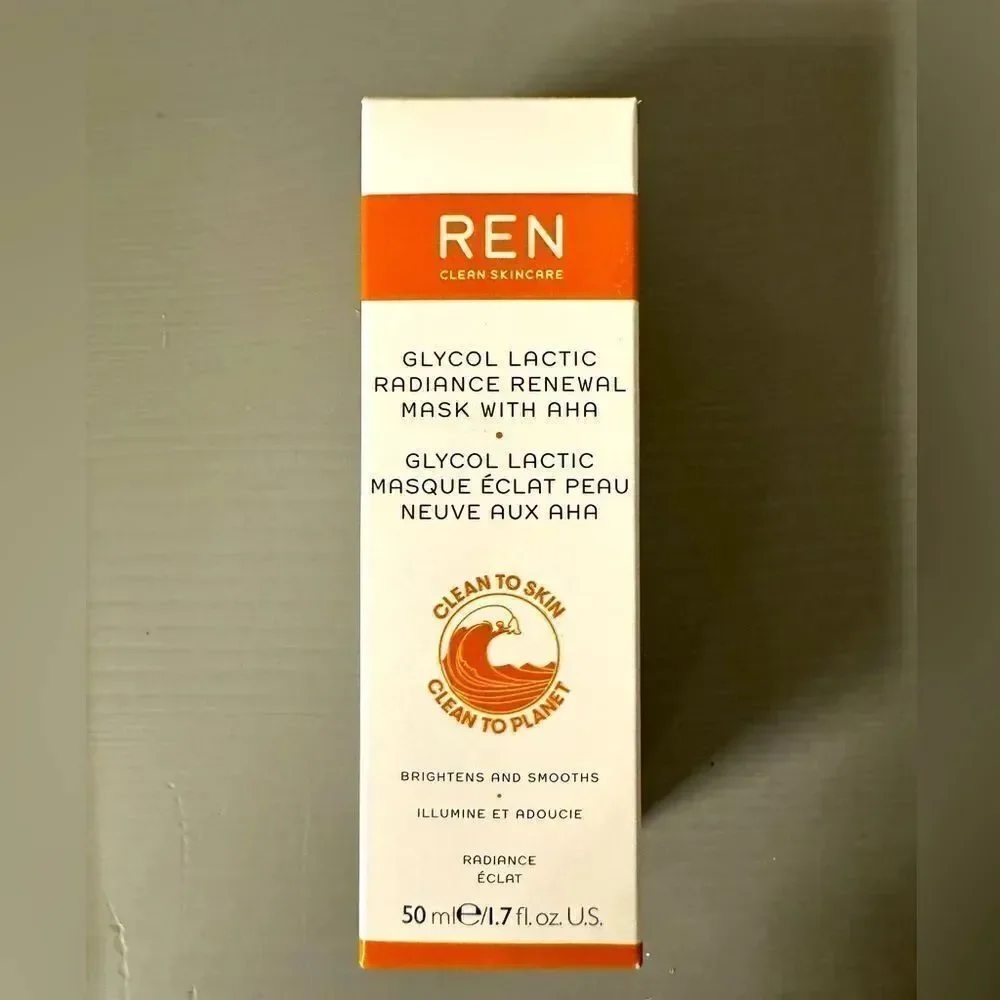 REN Glycol Lactic Radiance Renewal Mask with AHA brand new in box